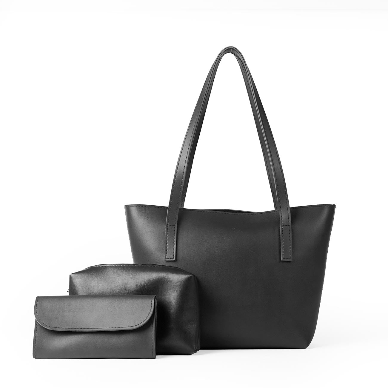 Her'7 Black Set of 3 Carry Tote Bags for Women